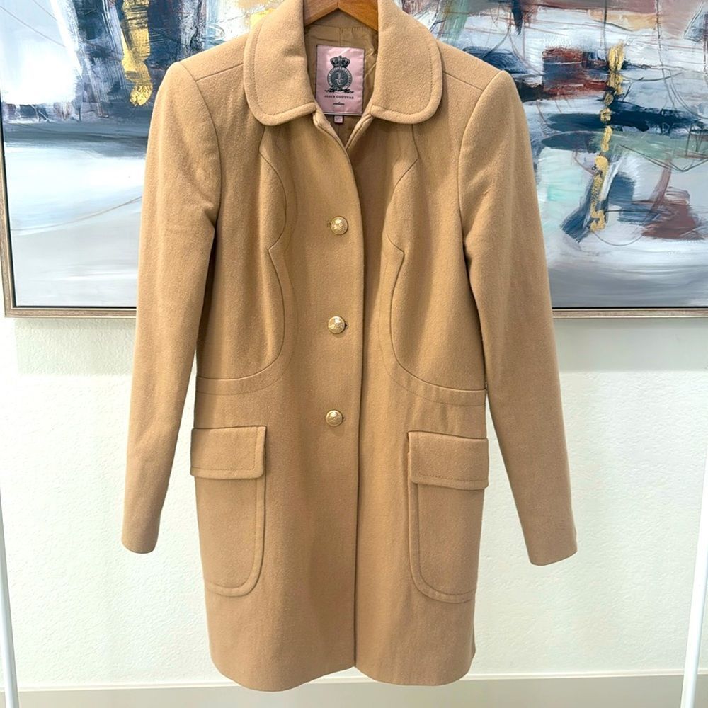 Juicy Couture Wool Blend Tan Coat